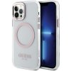 Guess GUHMP12MHTRMP iPhone 12/12 Pro 6.1 różowy/pink hard case Metal Outline Magsafe